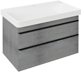 Sapho Sapho, SITIA umývadlová skrinka 75,6x50x44,2cm, 2x zásuvka, dub strieborný, SI080-1111