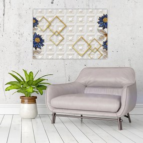 Obraz - Diamantové kvety (90x60 cm)