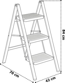Třístupňové skládací schůdky Easystep černé