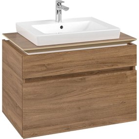 VILLEROY &amp; BOCH Legato závesná skrinka pod umývadlo (umývadlo v strede), 2 zásuvky, 800 x 500 x 550 mm, Oak Kansas, B67900RH