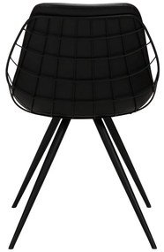 Čierna jedálenská stolička z imitácié kože DAN-FORM Denmark Sway