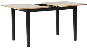 Rozkladací drevený stôl 120/150 x 80 cm svetlé drevo/čierna HOUSTON Beliani