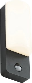 Vonkajšie nástenné svietidlo čierne s pohybovým senzorom vrátane LED - Shift