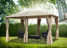 Veľký záhradný altánok Barbara 400x300 cm, béžový