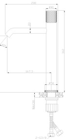 Invena Moonlight, vysoká umývadlová batéria h-312, čierna-ružové zlato, INV-BU-77-W14-V
