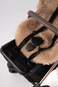 Podložka do kočíka z pravej kože béžová