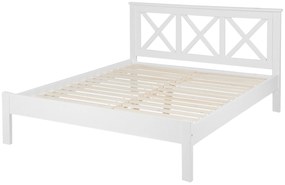 Drevená posteľ 180 x 200 cm biela TANNAY Beliani