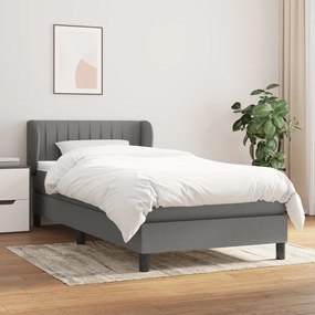 Boxspring posteľ s matracom tmavosivá 90x200 cm látka 3126374