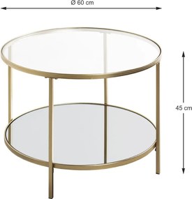 Okrúhly konferenčný stolík Porto 60 cm, zlatý