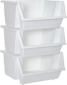 5Five® Sada 3 stohovateľných úložných boxov, STACKEO - biela
