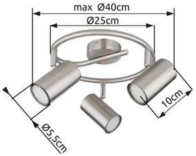 Globo 57914-3N - Bodové svietidlo ALLVI 3xGU10/25W/230V chróm