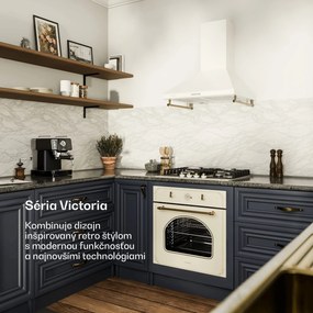 Klarstein Victoria 4, plynová varná doska, 4 horáky, sklokeramika, slonovinová