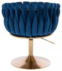 LuxuryForm DESIGN Kreslo NORDEN VELUR na zlatom tanieri - modré
