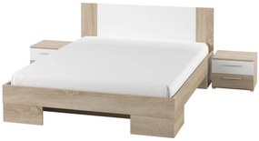 Manželská posteľ 180 cm Verwood Typ 82 (s nočnými stolíkmi) (dub sonoma + biela). Vlastná spoľahlivá doprava až k Vám domov. 1030063