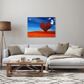 Sklenený obraz - Srdce zo stromu (70x50 cm)