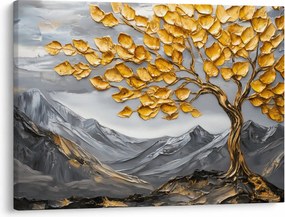 Obraz – Strom so zlatými listami (70x50 cm)