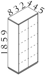 Vysoká skriňa Creator 83,2 x 44,5 x 185,9 cm, biela / antracit