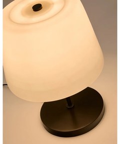 Čierno-biela stolová lampa so skleneným tienidlom (výška 38 cm) Nefar – Kave Home
