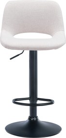 Barová stolička Camden - látka, čierny rám - Krémová