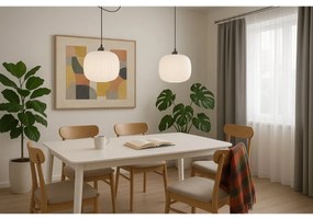 Závesné svietidlo Riffle Spider 3, 1x biele sklenené tienidlo, b