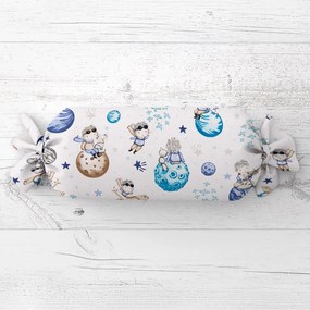 Biante Detský vankúš valec bonbon Sandra SA-644 Malý modrý princ na bielom 15x40 cm