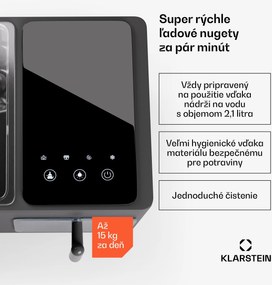 Klarstein Výrobník ľadu, Glacial Pro Nugget, zariadenie na výrobu kociek ľadu