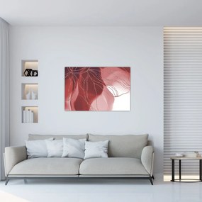 Obraz - Červená abstraktná kvetina N⁰1 (90x60 cm)