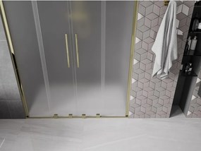 Mexen Velar Duo, posuvné sprchové dvere do otvoru 140 cm, 8mm sklo námraza, zlatá lesklá, 871-140-000-32-50