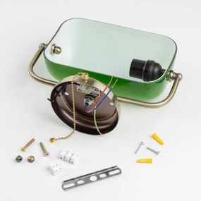 Brilagi - Nástenná lampa BANK OFFICE 1xE27/60W/230V mosadz/zelená