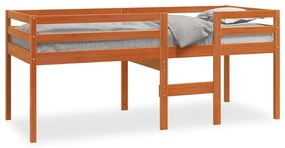 Vysoká posteľ vosková hnedá 90x190 cm borovicový masív 844483