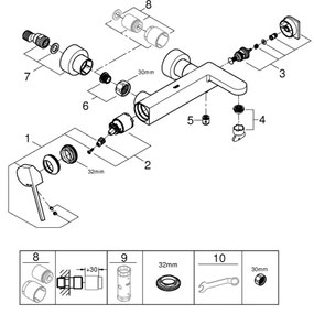 GROHE 33553AL3 - Vaňová batéria PLUS grafit