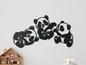 drevko 3-dielna detská nálepka 3 smejúce sa pandy