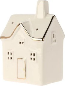 Dekoračný biely dom s LED 12 cm