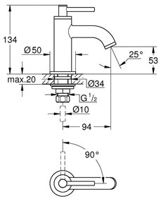 GROHE Atrio - Stojánkový ventil, veľkosť XS, kartáčovaný Hard Graphite 20021AL3