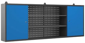 Závesná skrinka Leo antracit/modrá