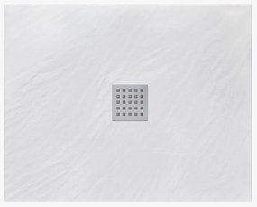 Rea Black Rock, konglomerátová sprchová vanička 120x90x3,5 cm, biela, REA-K5582