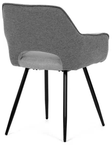 Autronic - Židle jídelní, stříbrná látka a šedá látka, černý kov - CT-S8108 SIL2 VÝPRODEJ