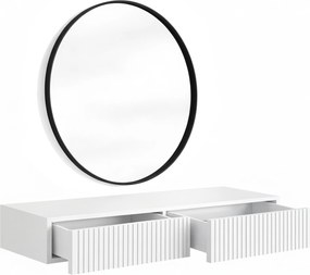 Závesný toaletný stolík Nicole so zrkadlom 80 cm - biely mat