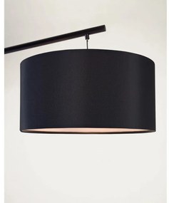 Čierna stojacia lampa s textilným tienidlom (výška 221,5 cm) Ciana – Kave Home