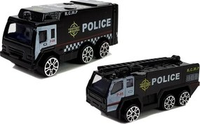 LEAN Toys Skladacie policajné lietadlo s autami 1:64 so svetlom a zvukom