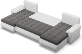 Sedacia súprava FORESTA ULL v tvare U tmavosivá / biela