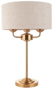 Endon 110721 - Stolná lampa HIGHCLERE 3xE14/18W/230V béžová/mosadz