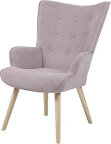 Relaxačné kreslo ušiak BETTY — masív, látka, ružová