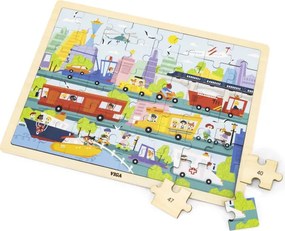 Puzzle na podstavci Viga 44582 48 dielikov - spoznávanie dopravy v meste
