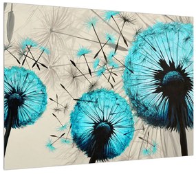 Obraz páperia modrých púpav (70x50 cm)