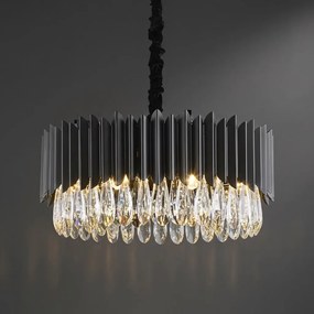 Toolight Toolight, krištáľové stropné svietidlo 8xE14, APP1657-8CP, čierna, OSW-04062