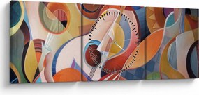 Obraz - Hudobný abstrakt (s hodinami) (90x30 cm)