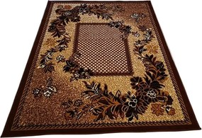Hnedý koberec Shiraz BCF Mriezka – klasický vzor do interiéru Rozmer: 80x150 cm