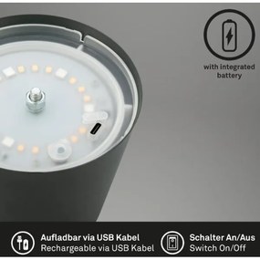 Briloner 7507015 - LED RGBW Stm. nabíjacia stolná lampa LED/2,5W/5V IP44 antracit