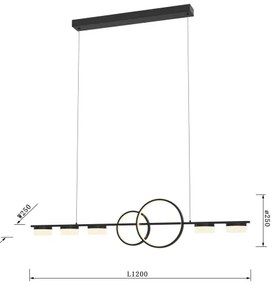 Wofi 7030-702 - LED Stmievateľný luster na lanku MESSINA LED/57W/230V čierna